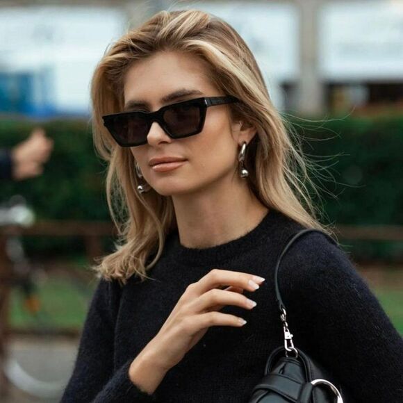 NEW Saint Laurent SL633 CALISTA 001 Black Cat Eye Unisex Sunglasses - Picture 5 of 16